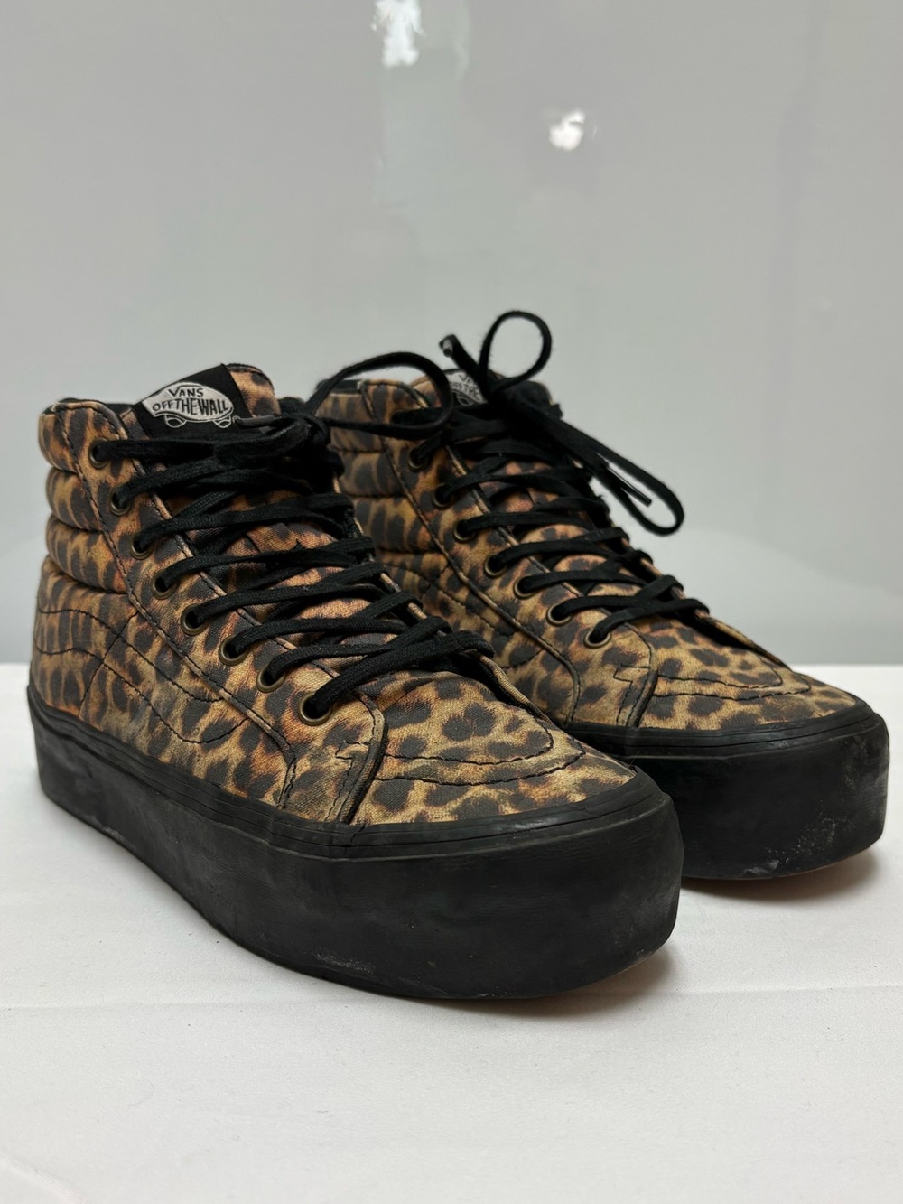 Vans Sk8-Hi Platform Leopard Print High Top Sneakers Size 7.5 Women’s